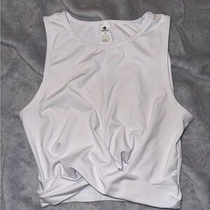 90 Degree by Reflex White Athletic Crop Tank Top Size S